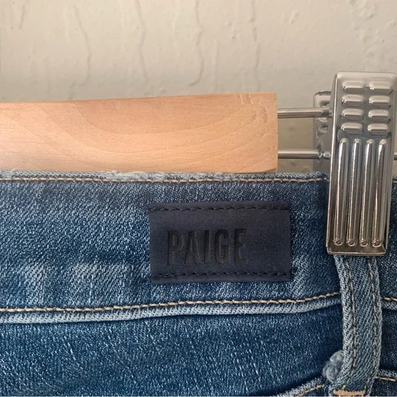 PAIGE Skyline Skinny Crop Mid-Rise Pico Jeans Raw Hem Size 27 - Picture 12 of 15
